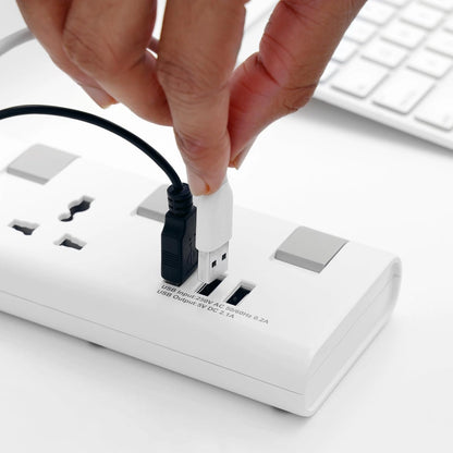 Elsewedy Universal Surge Protector Extension Lead - 4/3 Outlets with 3 USB Ports, Individual Switches & Overload Protection (3M/5M Cord)