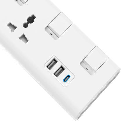 Elsewedy Universal Surge Protector Extension Lead - 4/3 Outlets with 3 USB Ports, Individual Switches & Overload Protection (3M/5M Cord)