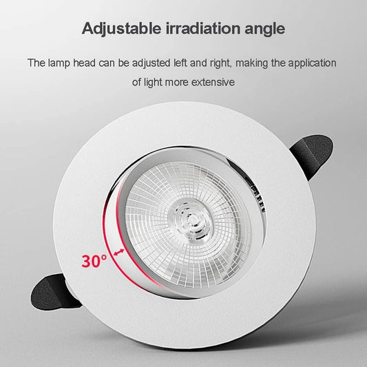 3W LED Recessed Spotlight - 3 Inch Round Panel Downlight (3000K Warm White)