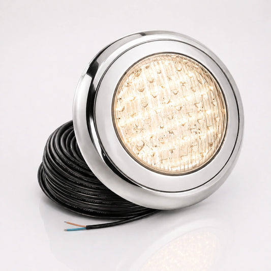 Elsewedy 18W Submersible LED Pool Light - IP68 Waterproof RGB Color Changing & 3000K Warm White Underwater Lamp (Ø30cm, 12V)