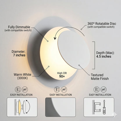 Elsewedy 29W White Round LED Outdoor Wall Light - Modern IP65 Waterproof Courtyard Sconce (X089105)