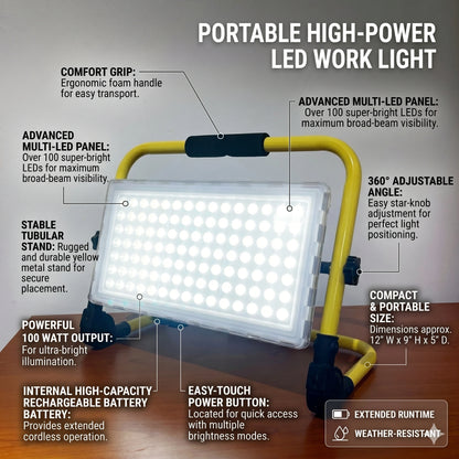 Elsewedy 200W Rechargeable COB LED Work Light - Portable Waterproof Outdoor Floodlight for Camping & Emergency (YMTGD5)