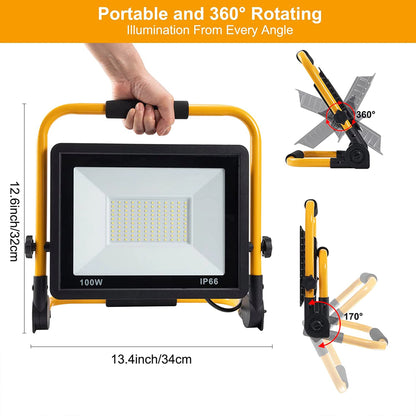 Elsewedy 200W Rechargeable COB LED Work Light - Portable Waterproof Outdoor Floodlight for Camping & Emergency (YMTGD5)