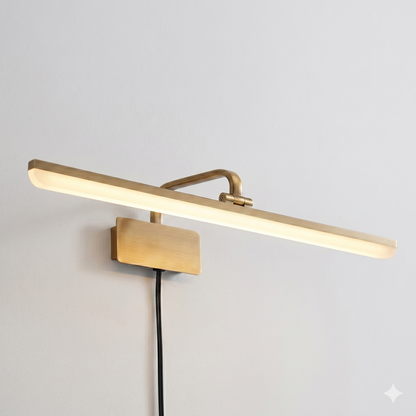 Elsewedy 20W Brushed Gold LED Bathroom Vanity Light - 180° Rotatable Dimmable Mirror Light (Z001-L)
