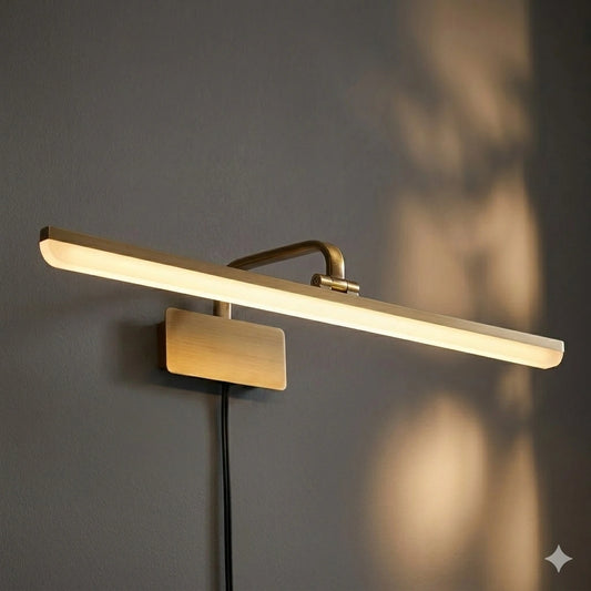 Elsewedy 20W Brushed Gold LED Bathroom Vanity Light - 180° Rotatable Dimmable Mirror Light (Z001-L)