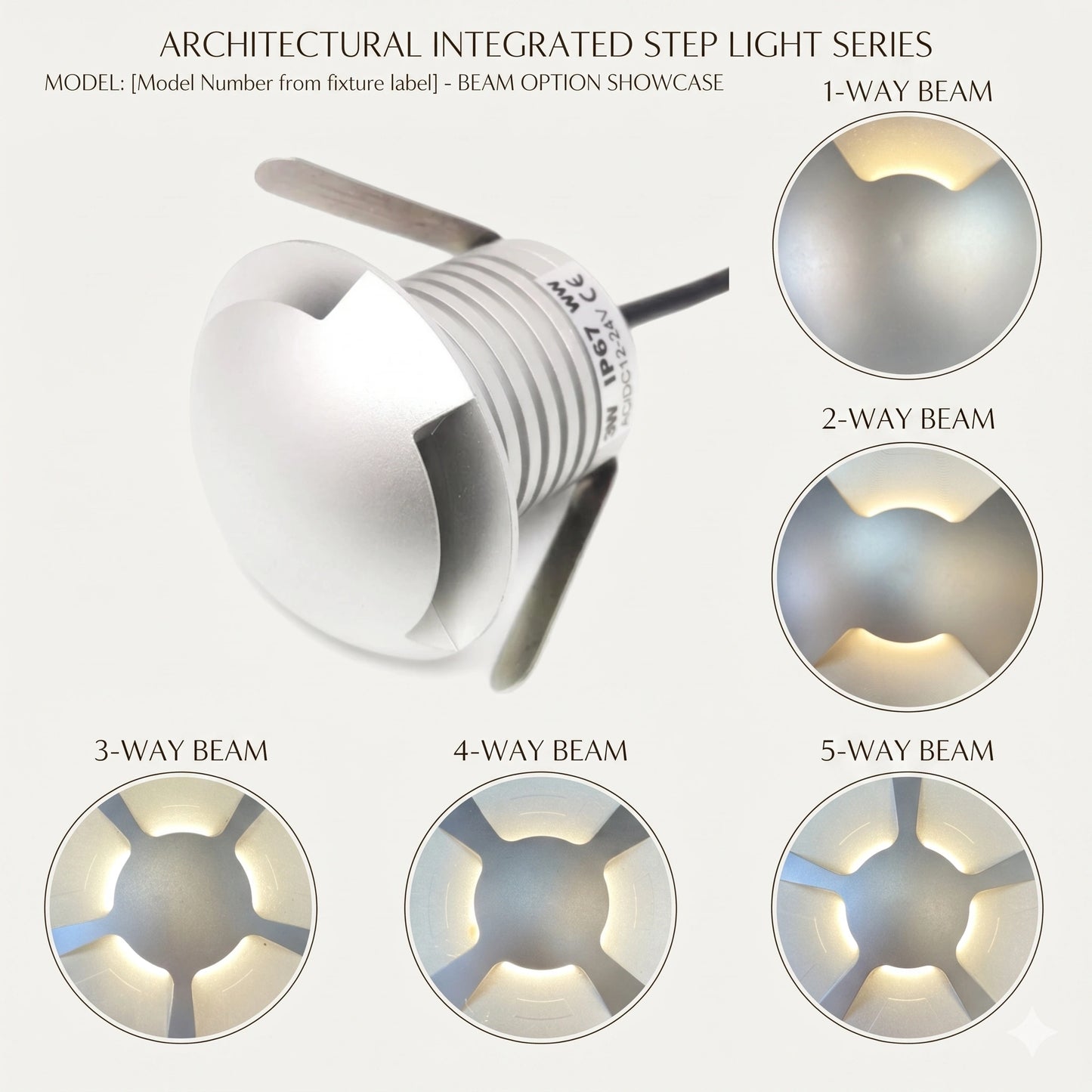Deck Mini LED Light – 12V-24V DC, IP67 Waterproof – Warm White 3000K – Outdoor Step, Stair & Pathway Lighting – Elsewedy Landscape Accent Light – 1/2/3/4/5 Way Option