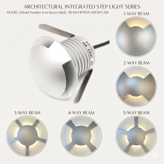 Deck Mini LED Light – 12V-24V DC, IP67 Waterproof – Warm White 3000K – Outdoor Step, Stair & Pathway Lighting – Elsewedy Landscape Accent Light – 1/2/3/4/5 Way Option