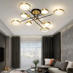 Ceiling Light 80W Modern Chandelier LED Ceiling Lamp, For Living Room Dining Room Bedroom, Creative Simple Ceiling Lamp-Black tricolor light 120 * 26cm 1315/8-BK+GD-ELSEWED