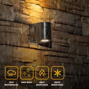 Outside Wall Light Aluminum Up Down Outdoor Wall lamp, 9W Exterior Wall Sconce, IP54 Waterproof Garden Lights for Front Door, Patio, Terrace, Hallway, Garage, Porch EGYLUX 1890S-9W-WW-EGX