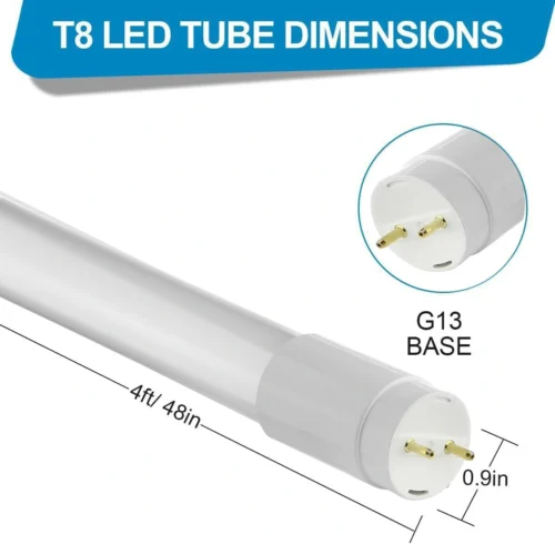 T8 LED Rod 4 Foot, 18 Watt Equivalent, Type A Tube Light, Plug & Play, T8 or T12 LED Fluorescent Replacement, Frosted, 3000K Warm White, 6000K Day White 18W-T8-ELSEWEDY
