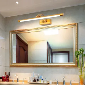 Gold Bathroom Light Fixtures Over Mirror 20W 180° Rotatable Dimmable Vanity Light Bar, Brushed Gold Bathroom Vanity Lights Above Mirror 2006-L-Elsewedy