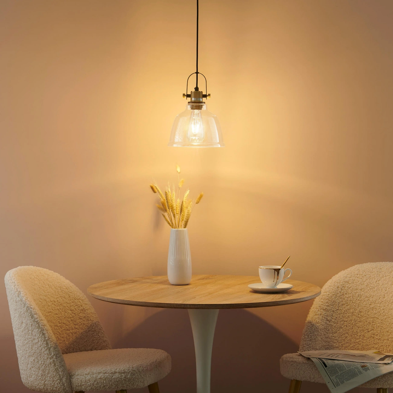 Kitchen Island Pendant Light Fixtures 3000K LED Amber Modern Ceiling Hanging Lighting Amber Glass Shade Nordic Style Adjustable Pendant Lamp for Dining Room Bedroom Hallway 2109/1-ELSEWEDY - Image 4
