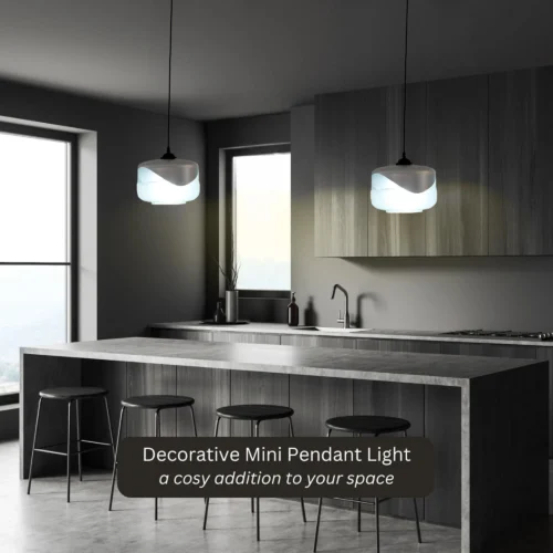 Modern Pendant Light Fixtures, Industrial Hanging Ceiling Lamp with Clear Glass Shade, Farmhouse Pendant Lighting for Kitchen Island Decor Living Room Hallway Bedroom Dining Hall Bar 2111/1-ELSEWEDY - Image 2