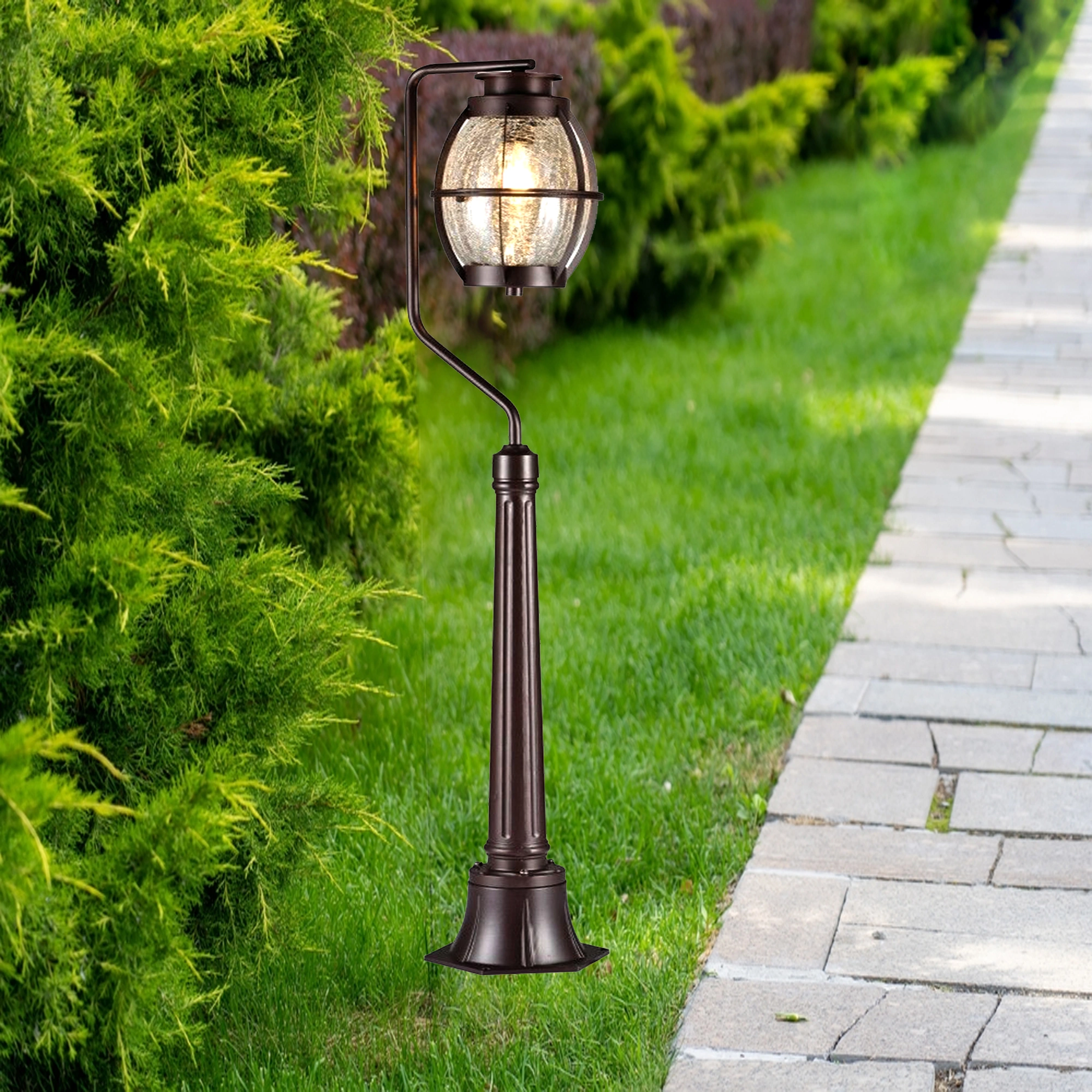 ELSEWEDY Bollard Garden Light IP44 E27 2229-1FT, Outdoor Waterproof Rustproof Lawn Lamp, Aluminum Glass, Retro Pillar Light for Garden Landscape Pathway Yard, E27 Base, 110V-240V - Image 2