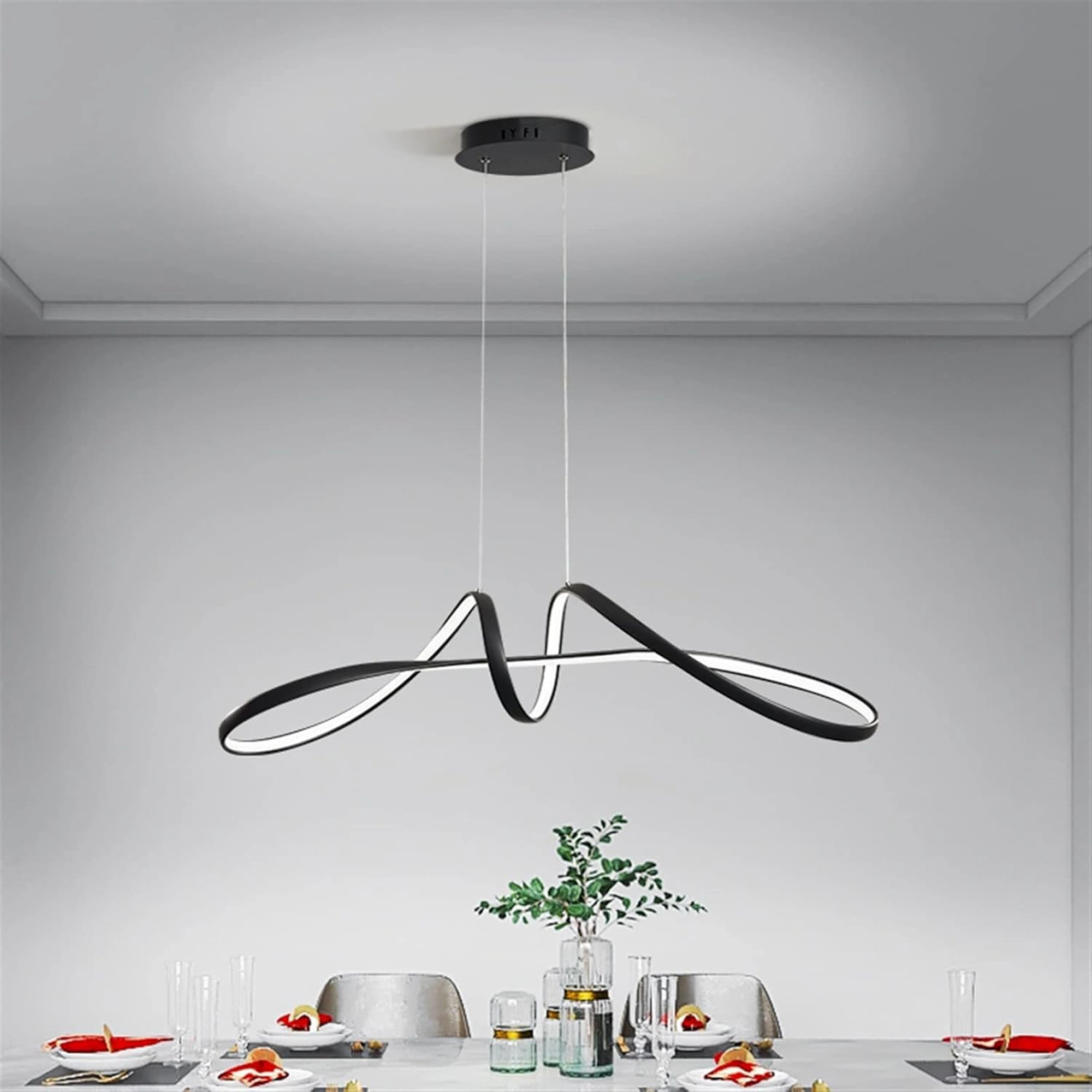 Kitchen Island Pendant Light - Adjustable Chrome Chandelier for Dining Room & Kitchen, 30W LED Hanging Fixture Over Table 23116-D01A-CH-ELSEWEDY - Image 3