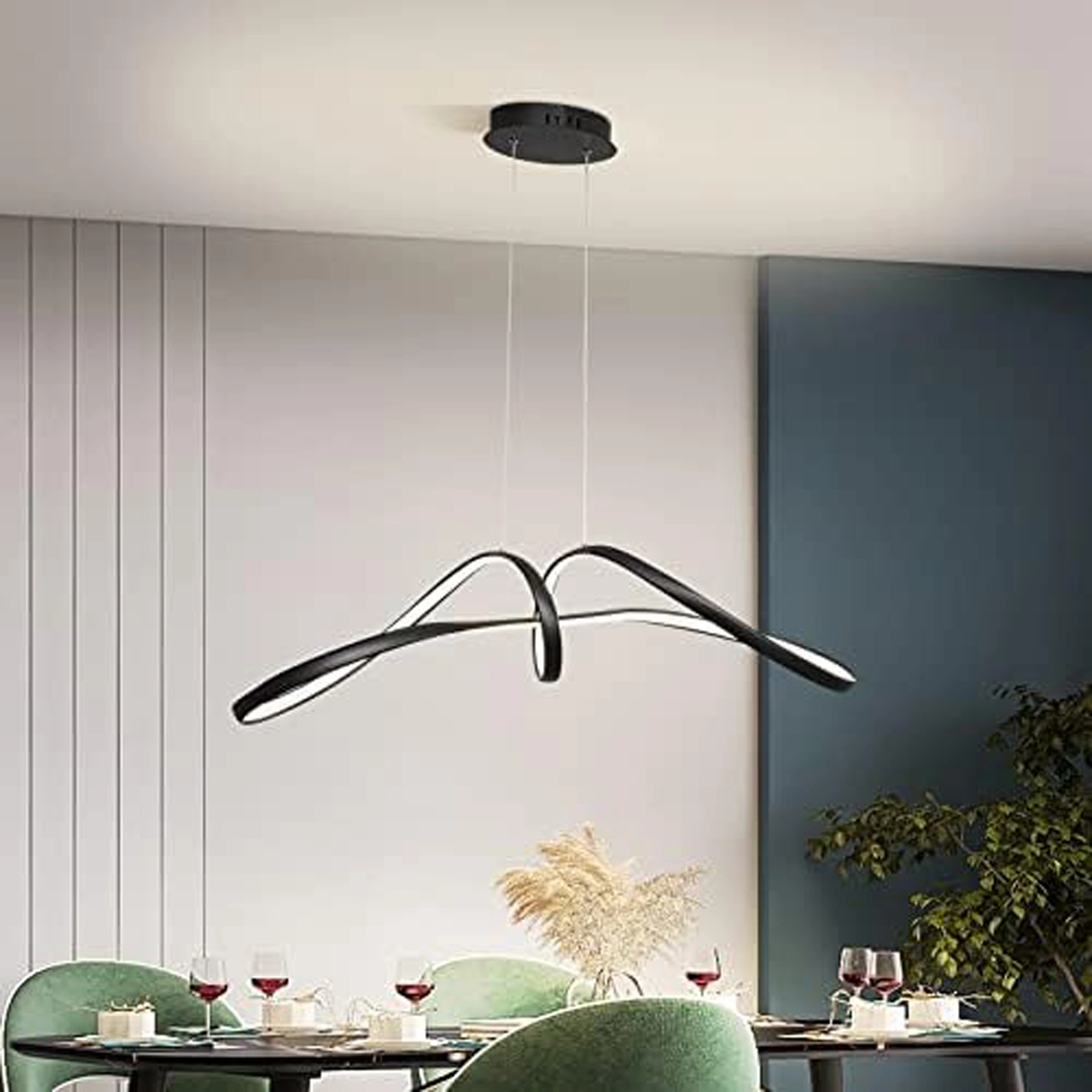 Kitchen Island Pendant Light - Adjustable Chrome Chandelier for Dining Room & Kitchen, 30W LED Hanging Fixture Over Table 23116-D01A-CH-ELSEWEDY - Image 4