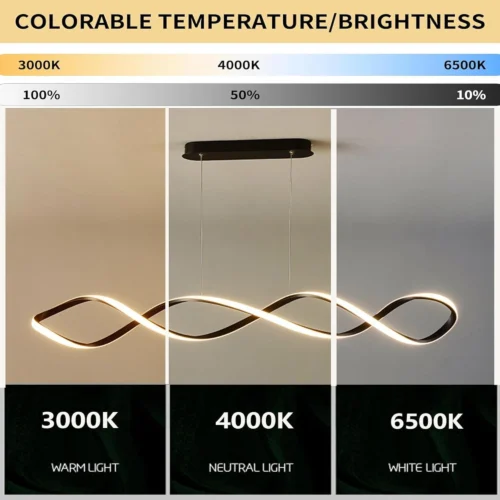 LED Pendant Light Dining Table Pendant Light Modern Pendant Light Adjustable Pendant Light Chrome Color Pendant Light Dining Room Kitchen, Living Room, Office Lamp 23119-D01A-CH-ELSEWEDY - Image 4