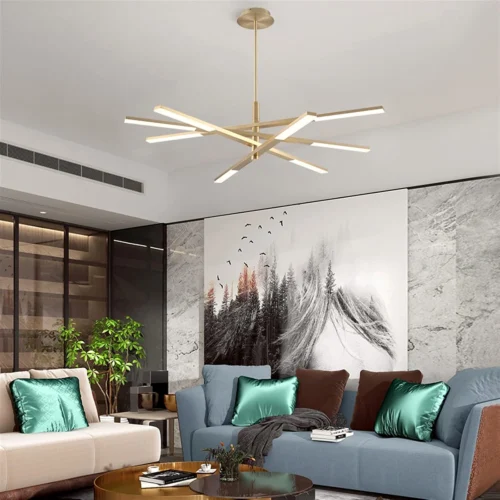 Happy shopping Chandeliers 8-Light 85 Cm Sputnik Design Chandelier 40W Aluminum Electroplated/Painted Finishes Artistic/Nordic Style 24020-GD-ELSEWEDY - Image 5