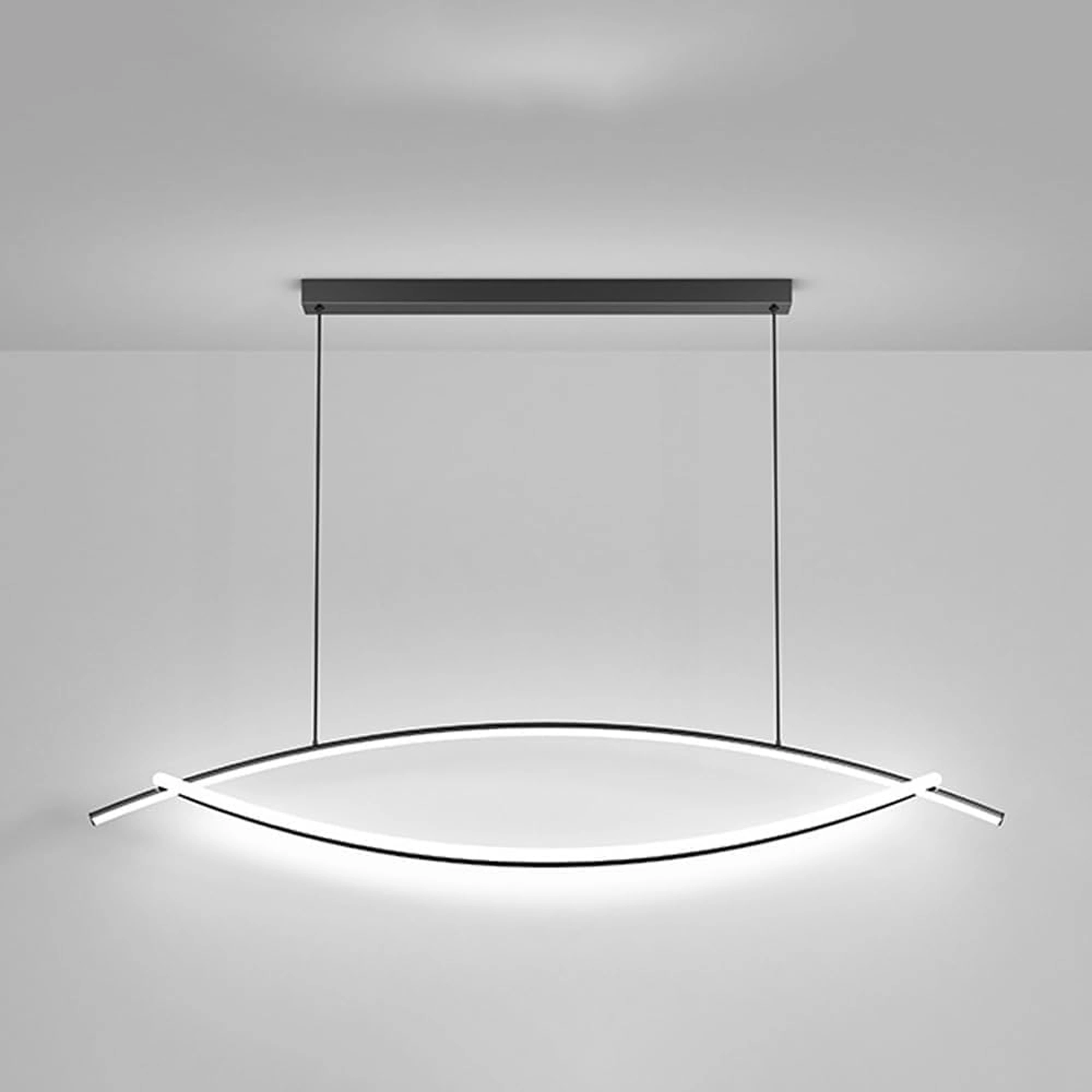 Modern LED Chandelier, Arch Black Chandelier, Adjustable Height Luxury Led Pendant Light for High Ceiling Living Room, Bedroom, Dining Room, Kitchen Island 24021-BL-ELSEWEDY - Image 3