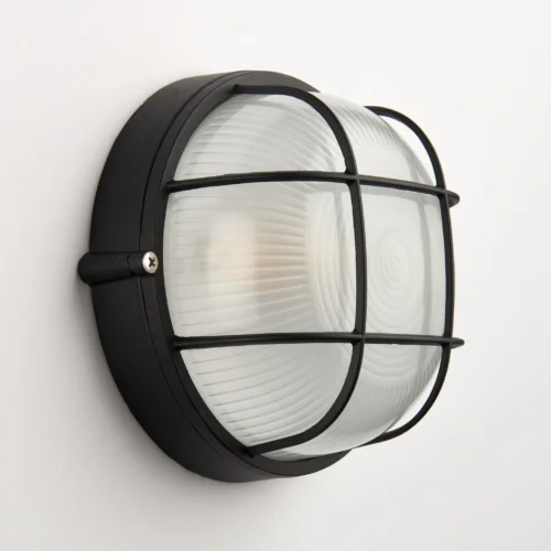 Round Bulkhead Light E27 Lamp – Nautical Aluminum Wall Sconce, IP54 Waterproof Outdoor & Indoor Wall Light – Retro Industrial Design for Garden, Shed, Workshop, Patio & Garage – Egylux 3011SB-EGX - Image 3
