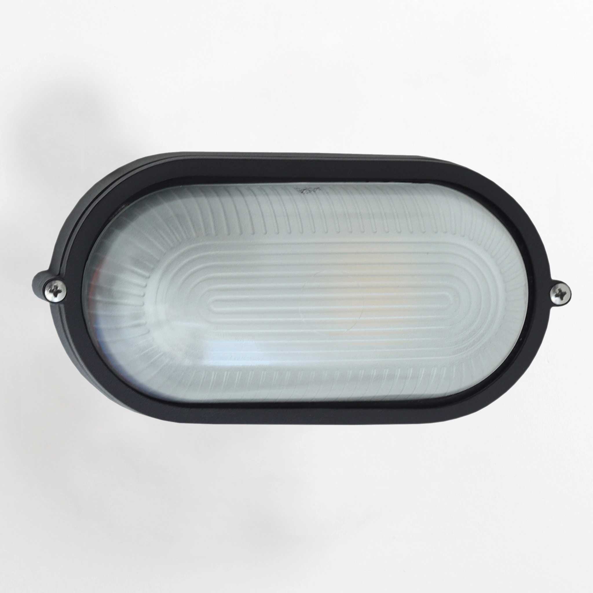Waterproof Grid Oval Round Bulkhead Ceiling LED Light – Flush Mount Surface Light for Wall or Ceiling | Nautical Black Lamp E27 | IP54 Rated | Egylux 3022B-EGX - Image 2