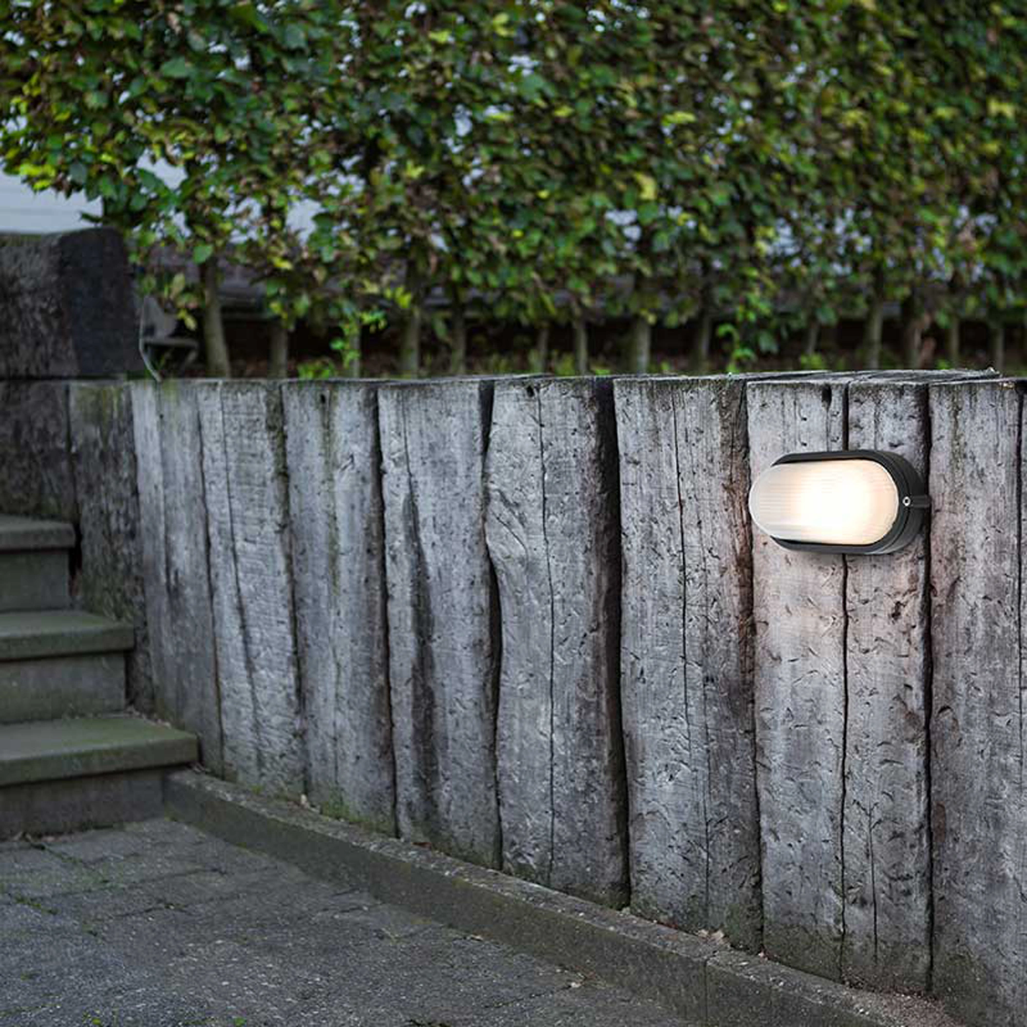 Waterproof Grid Oval Round Bulkhead Ceiling LED Light – Flush Mount Surface Light for Wall or Ceiling | Nautical Black Lamp E27 | IP54 Rated | Egylux 3022B-EGX - Image 3