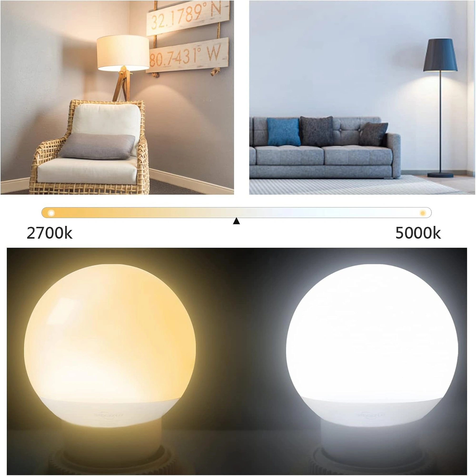Led Light Bulb, G120 Globe Bulb,30W(150W Equivalent) Led Bulbs Warm White 3000K, Cool White 6500K Large Globe Light Bulbs, Non-Dimmable, E27 Base, 3000 Lumen, Energy Saving, Perfect for Home Living Room Lighting 30W-E27-CANYON - Image 2