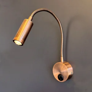 Bedside Reading Wall Light, AC85-265V LED Flexible Gooseneck Reading Study Bed Lamp OFF/ON Switch Bedroom, Living Room, Study Room(3000K Warm White-3W) Red Bronze Elsewedy 40-01C-SPOTLIGHT