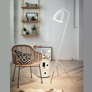 Floor Lamp, 600 Lumens LED E27 Bulb Included, Arc Floor Lamps for Living Room Modern Standing Lamp with Shade, Tall Lamp for Bedroom Office Dining Room- 148 cm 1XE27 WHITE GOLD 49944-EGLO