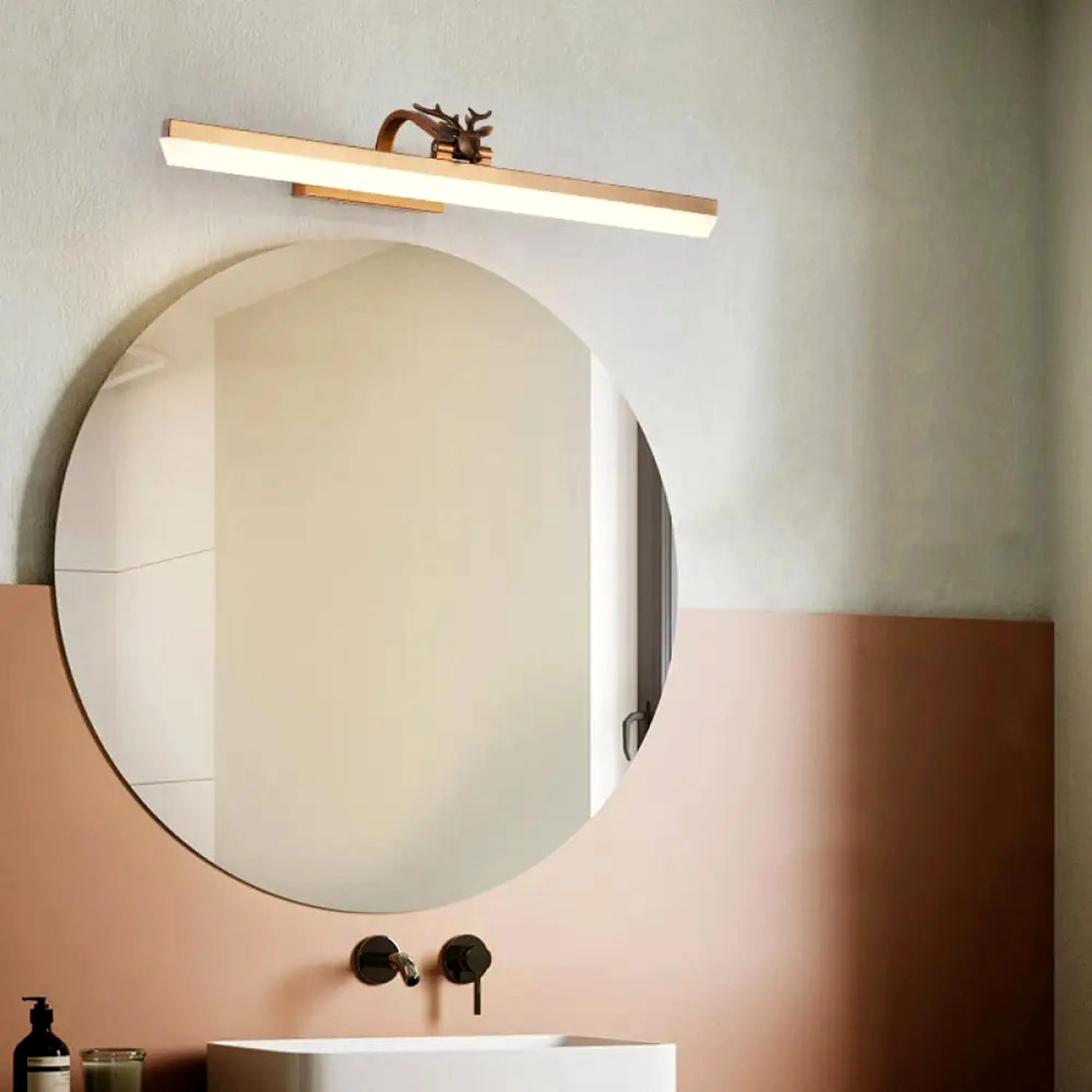 Gold Bathroom Light Fixtures Over Mirror 20W 180° Rotatable Dimmable Vanity Light Bar, Brushed Gold Bathroom Vanity Lights Above Gold Color Body 5003/L-Elsewedy - Image 2