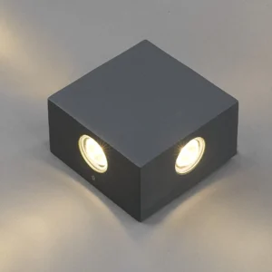 Elsewedy LED Wall Lights 4W Outdoor Indoor Waterproof IP54, Up Down Aluminum Outside Light, Wall Lamps for Living Room Bedroom Garden Entrance, 500 Lumen, Warm White 3000K, Grey EGYLUX 6020-4X1W-EGX