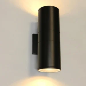 Outdoor Wall Lights,Bling Patio Exterior Wall Light Fixture, Stainless Steel IP65 Wall Mount Cylinder Design, Up Down Light Fixture for Porch, Backyard and Front Door 6033B-E27-M-EGX