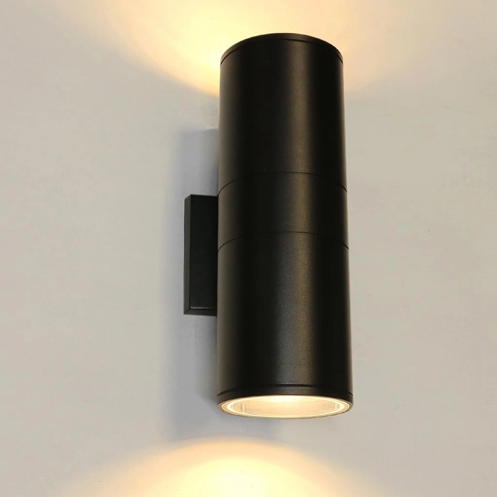 Outdoor Wall Lights,Bling Patio Exterior Wall Light Fixture, Stainless Steel IP65 Wall Mount Cylinder Design, Up Down Light Fixture for Porch, Backyard and Front Door 6033B-E27-M-EGX