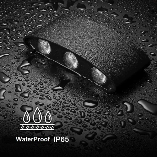 6W Waterproof Modern Wall Sconces LED Wall Light Up Down Aluminum Wall Lamp LED Indoor Outdoor for Bathroom Bedroom Living Room Porch Stairs Hotels Garden Pathway, Black 3000K B2327-BK-ELSEWEDY - Image 4