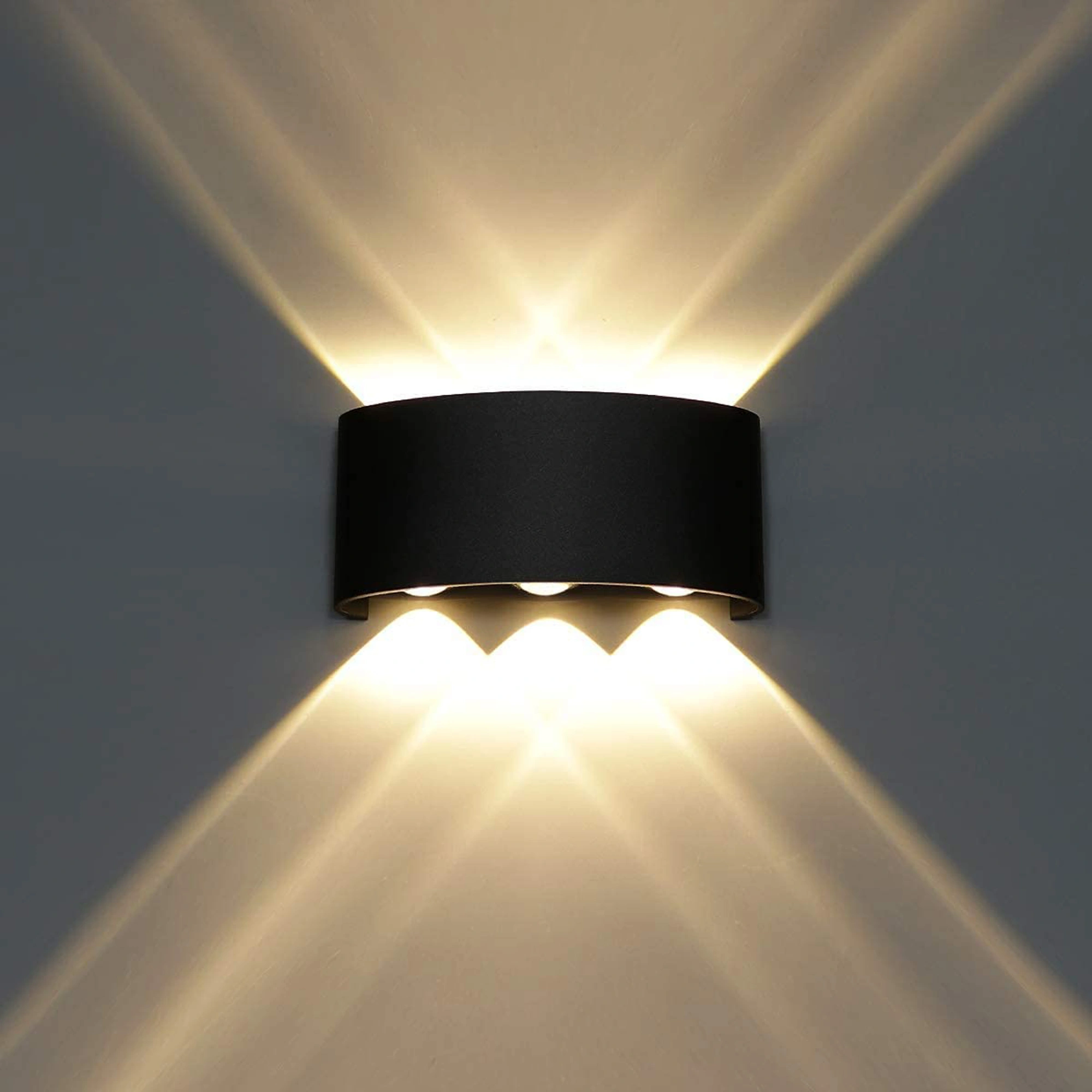 6W Waterproof Modern Wall Sconces LED Wall Light Up Down Aluminum Wall Lamp LED Indoor Outdoor for Bathroom Bedroom Living Room Porch Stairs Hotels Garden Pathway, Black 3000K B2327-BK-ELSEWEDY - Image 2