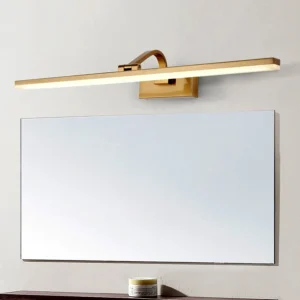 Vanity Lighting Led Mirror Front Light Minimalist Waterproof Moisture-Proof Wall Lamp Bathroom Golden Hardware Acrylic Mirror Lamp Bath Lights 703/L-Elsewedy Gold Color Body