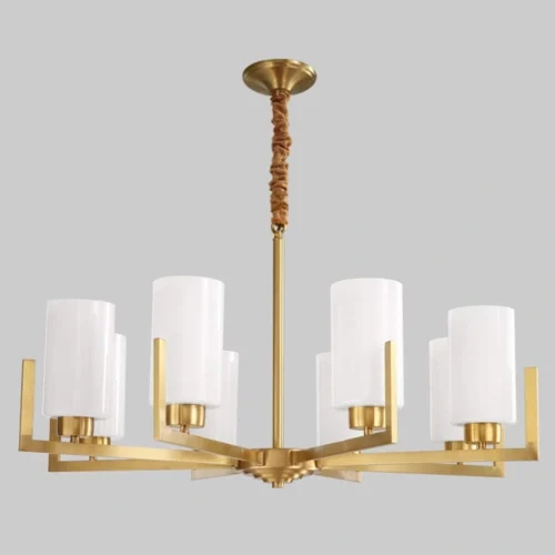 Pendant Light, Retro Minimalist Chandeliers Compatible with Dining Room Living Room Bedroom Glass Led Pendant Light Gold Hanging Lamps E27*8, 50*45 cm good material 8748/8-ELSEWEDY - Image 3