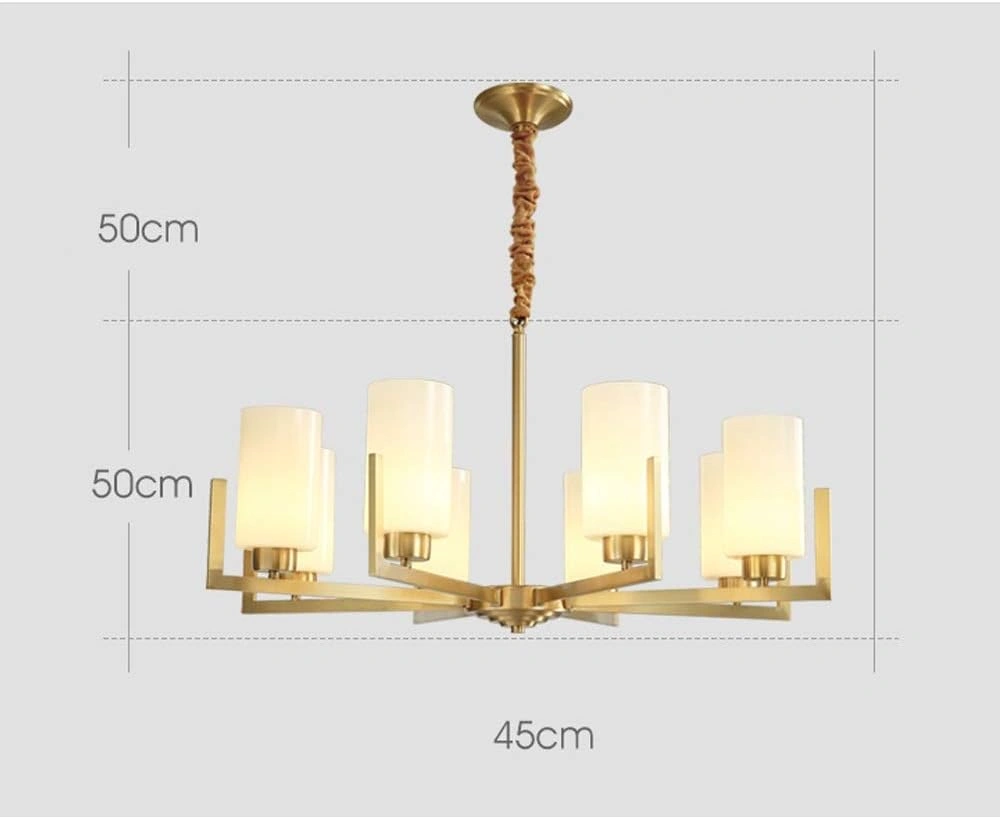Pendant Light, Retro Minimalist Chandeliers Compatible with Dining Room Living Room Bedroom Glass Led Pendant Light Gold Hanging Lamps E27*8, 50*45 cm good material 8748/8-ELSEWEDY - Image 7