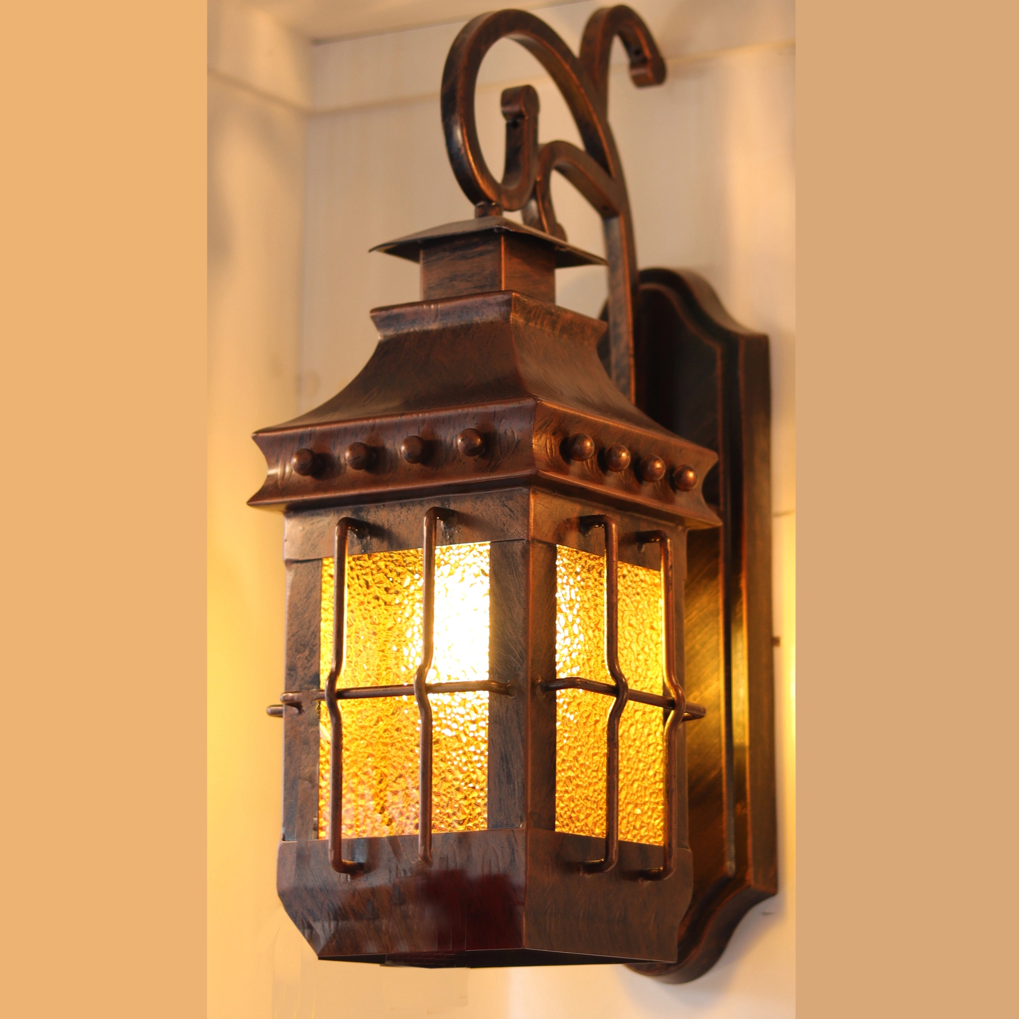 Extra Large Dusk to Dawn Outdoor Wall Light, Modern Exterior Front Porch Lights, Waterproof Brown Black Wall Scones, Anti-Rust E27 Socket Wall Mount Lighting for Patio Entryway Garage IP44 E27 9091-1WS-ELSEWEDY - Image 2