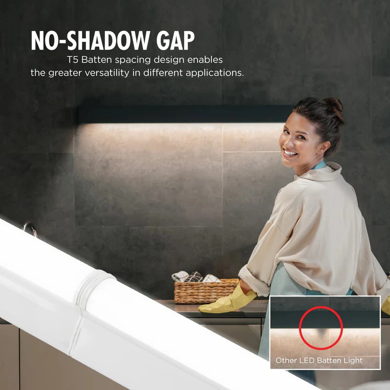 Led Batten Light 4ft 120cm, T5 Led Tube Lights, 1800lm 18W 3000K-6500K Super Bright, Day White-Warm White- LED Garage Workshop Lighting, Wall and Ceiling Batten Lights 18W-T5-ELSEWEDY - Image 4