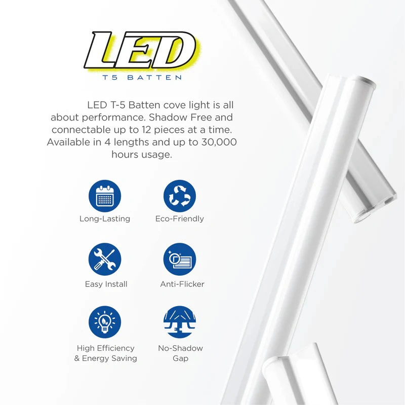 Led Batten Light 4ft 120cm, T5 Led Tube Lights, 1800lm 18W 3000K-6500K Super Bright, Day White-Warm White- LED Garage Workshop Lighting, Wall and Ceiling Batten Lights 18W-T5-ELSEWEDY - Image 5