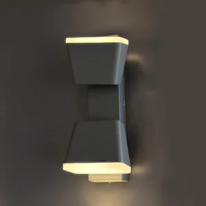 LED Aluminum Wall Sconce Light IP54 Porch Light 10W, Grey Modern Exterior Wall Light, 3000k Warm White, Outdoor Up/Down for Courtyard, Porch, Garden AH00821-EGYLUX