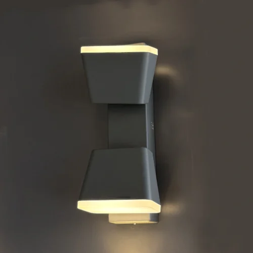 LED Aluminum Wall Sconce Light IP54 Porch Light 10W, Grey Modern Exterior Wall Light, 3000k Warm White, Outdoor Up/Down for Courtyard, Porch, Garden AH00821-EGYLUX