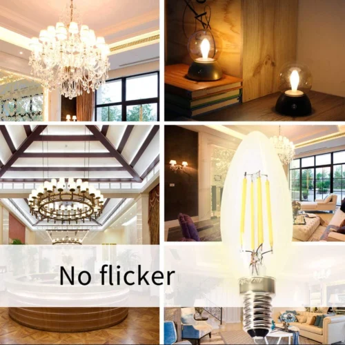 E14 LED Candle Bulbs, C35 6.5W LED Filament Bulbs 40W Incandescent Equivalent, White, Warm White, Amber C35-6.5W - Image 4