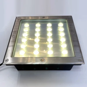 Garden Buried Light Outdoor Square Warm White 24W 3000K LED Landscape Lighting – Model D4074-1-Elsewedy, 20 x 9 cm
