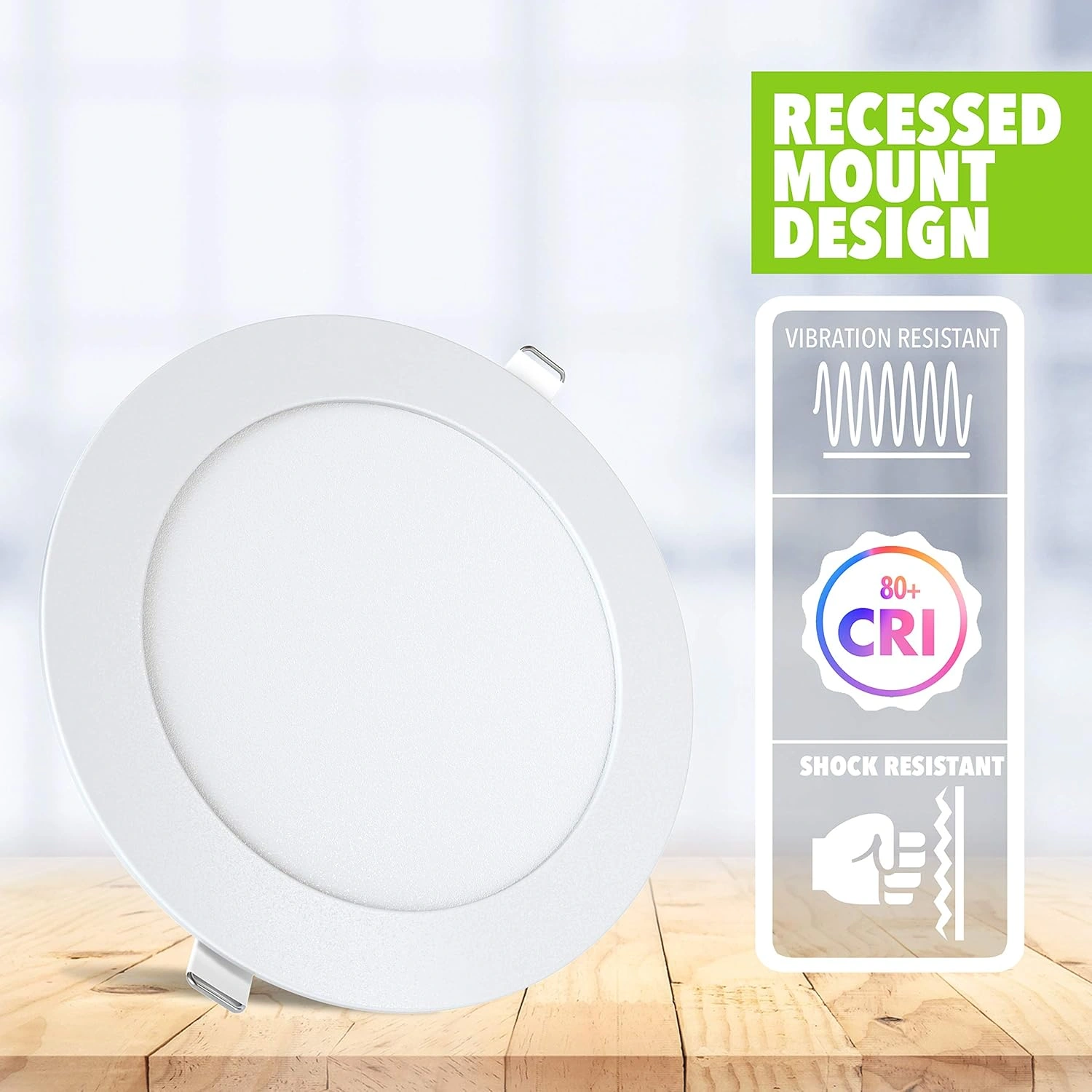 Egylux LED Panel Ceiling Light Round Recessed 24W – Ø30 cm | 6500K Cool White | Ultra-Slim Flush Mount Fixture | Ø27 cm Cut-Out | Energy Saving LED Downlight for Home, Office, Kitchen