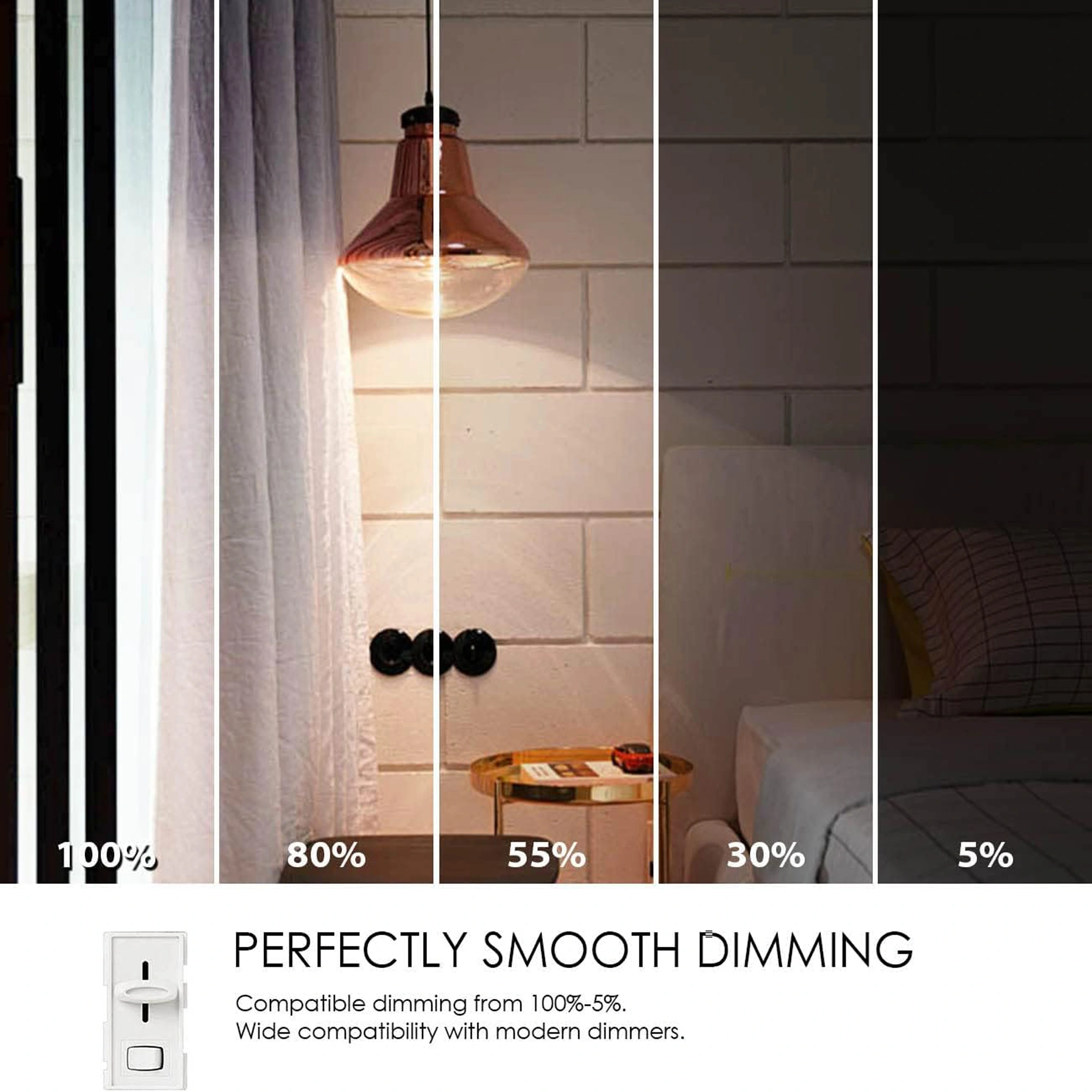 G45 LED Filament Bulb, Dimmable, 4.5W (60W Equivalent), 500 Lumens, Vintage Edison LED Globe Bulb, 2700K Warm White, E26 Medium Base G45-4.5W-3000K-DIM - Image 4