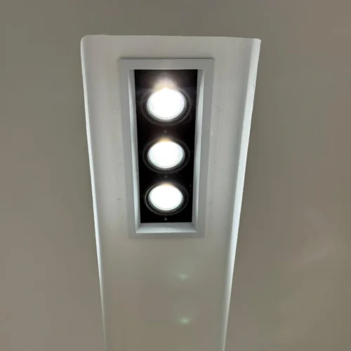 Square White and Black Matte Recessed Spotlight Frame 3xMR16 Fixture Aluminum Frame Recessed Spotlight Including GU10 Socket for LED, Halogen Ceiling Spot Recessed Lights Hole H-700-3-SQ-WH+BK - Image 5