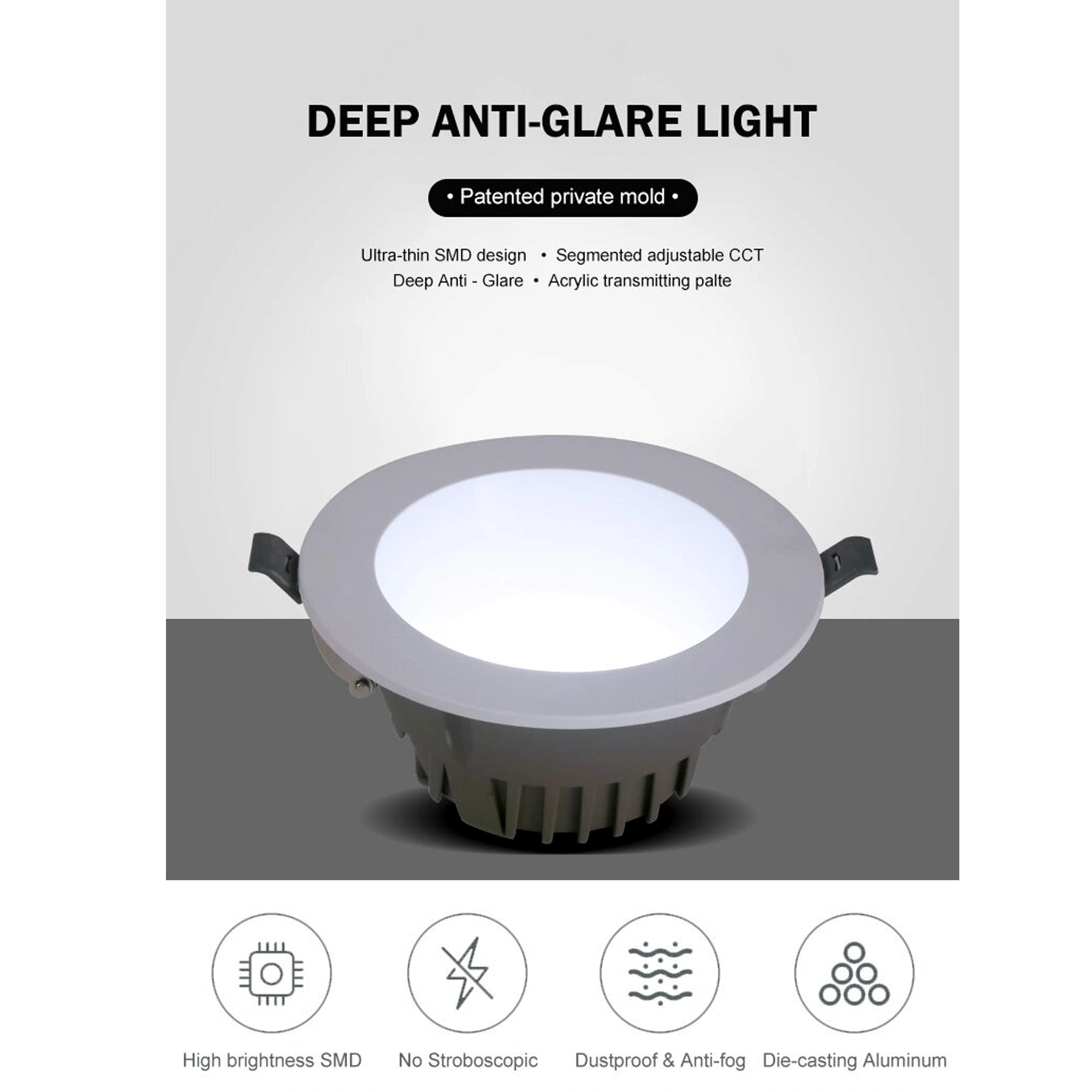 Recessed ceiling downlight 7w/ 10w/ 20w/ 30w, LED Spot Lights, Recessed Downlight Indoor Concentrating Ceiling Lamp 3000K/4000K/6000K Integrated Panel Lighting KTV Background Wall Decorative CRI 85 AC IP65-DOWNLIGHT - Image 8
