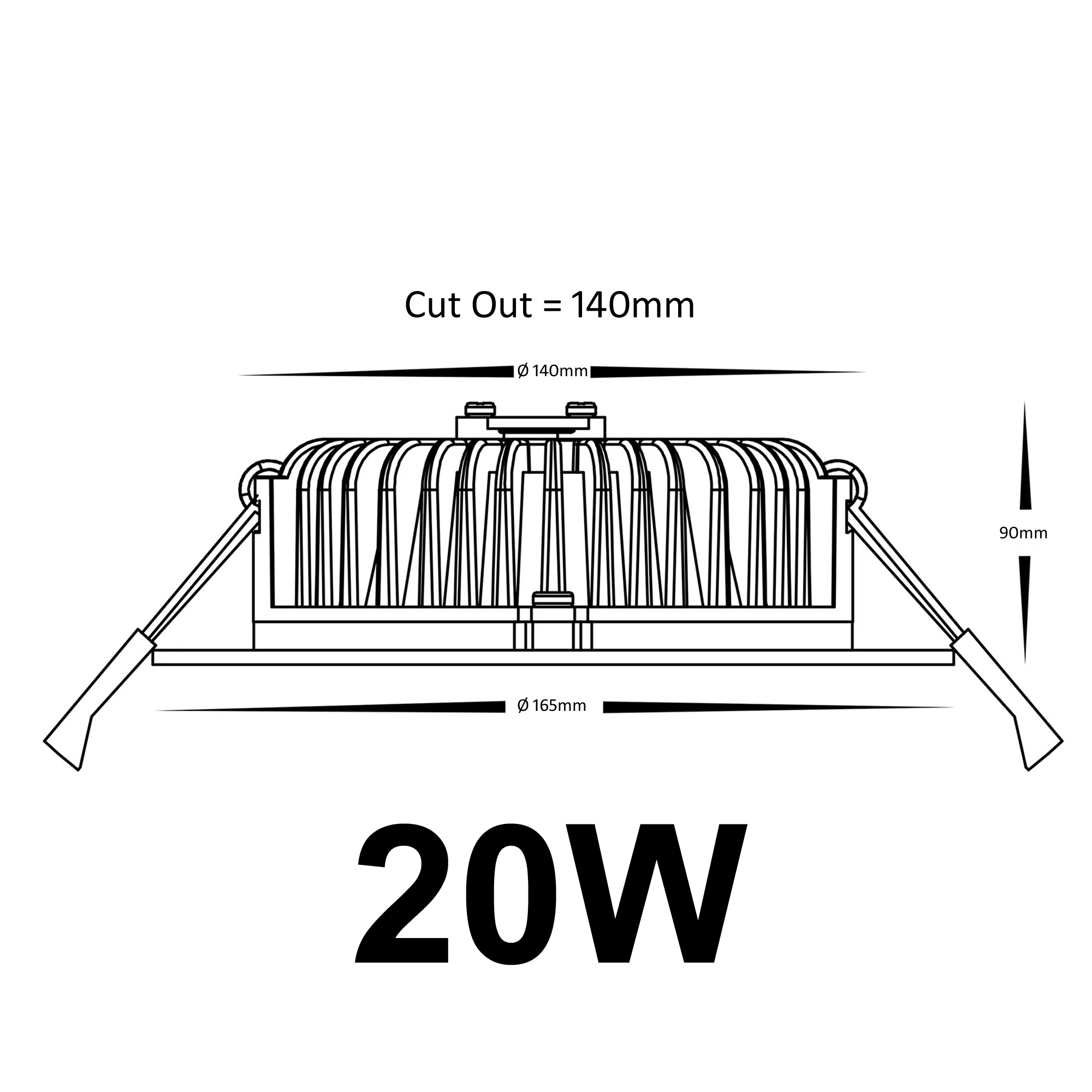 Recessed ceiling downlight 7w/ 10w/ 20w/ 30w, LED Spot Lights, Recessed Downlight Indoor Concentrating Ceiling Lamp 3000K/4000K/6000K Integrated Panel Lighting KTV Background Wall Decorative CRI 85 AC IP65-DOWNLIGHT - Image 12
